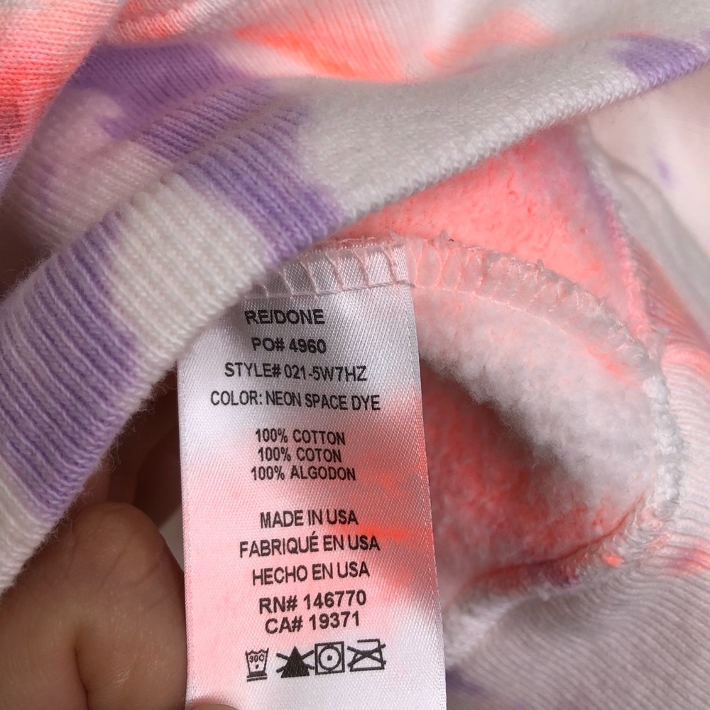 RE/DONE x Hanes 70s Tie-dyed Cotton-Jersey Quarter Zip Sweatshirt - Picture 8 of 8